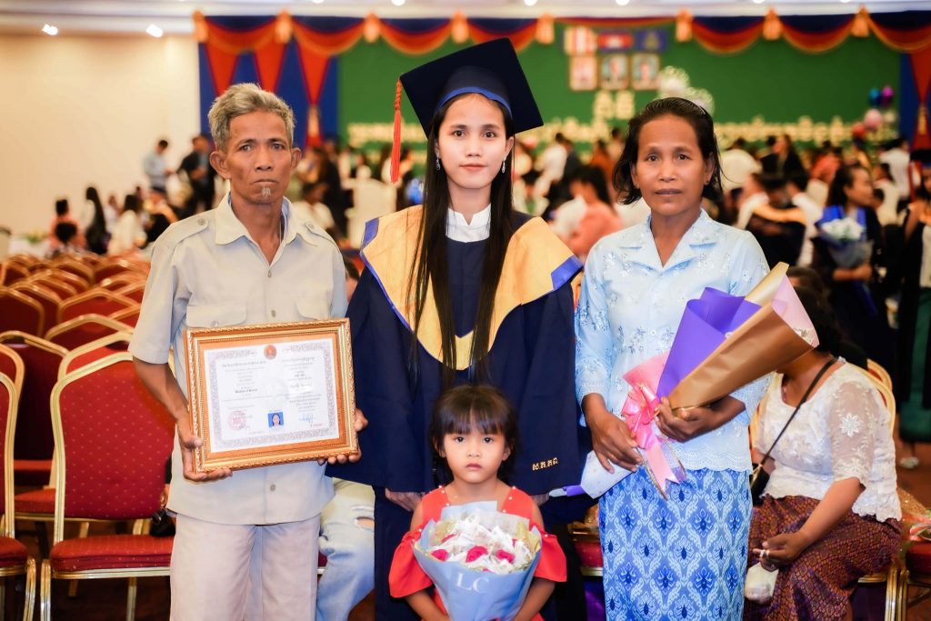 Sokrin has now graduated with a Bachelor of Science in Physics. Her parents never went to school.
